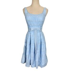 True Vintage Virginie De Paris Embroidered Bow Full Dress Fifties 1950s